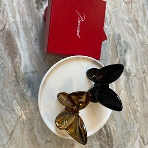 Baccarat 2.5” Lucky Crystal Black Butterfly